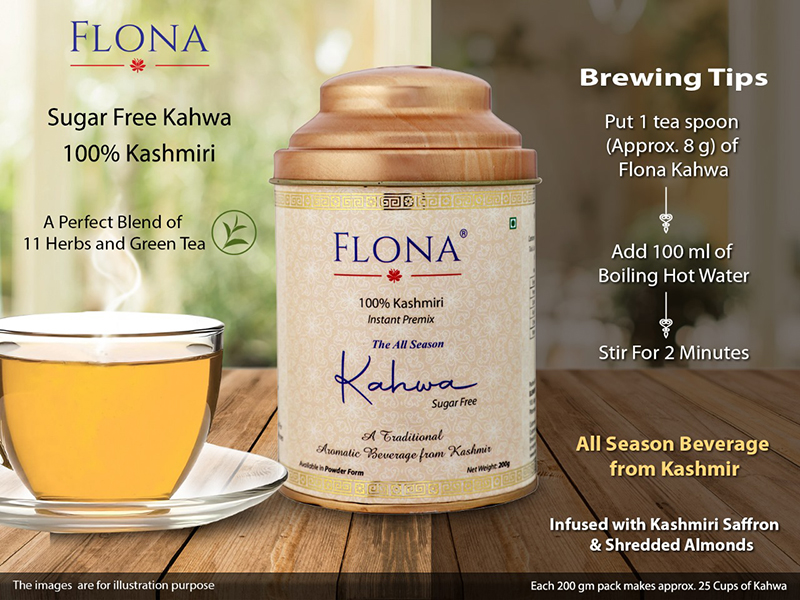 Flona Kashmiri Kahwa Premix (sugar free)